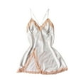 thumbnail image 1 of Abomasnow Women Sleepwear Sexy Lingerie Nightgown Lace Chemise Satin Slip Silk Negligee Nightie S-XL, 1 of 7