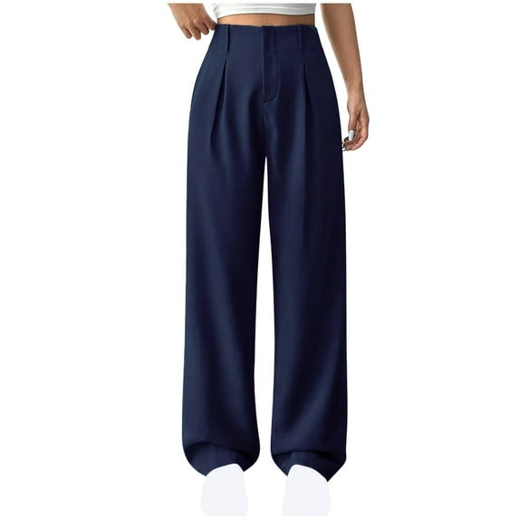 Abomasnow Women Wide Leg Dress Pants High Waisted Loose Fit Business Casual Work Trousers with Pockets 2025