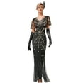 thumbnail image 1 of Abomasnow Women's 1920s Flapper Dress Vintage Great Gatsby Party Sequin Maxi Evening Cocktail Dresses with 20s Accessories Set, 1 of 3