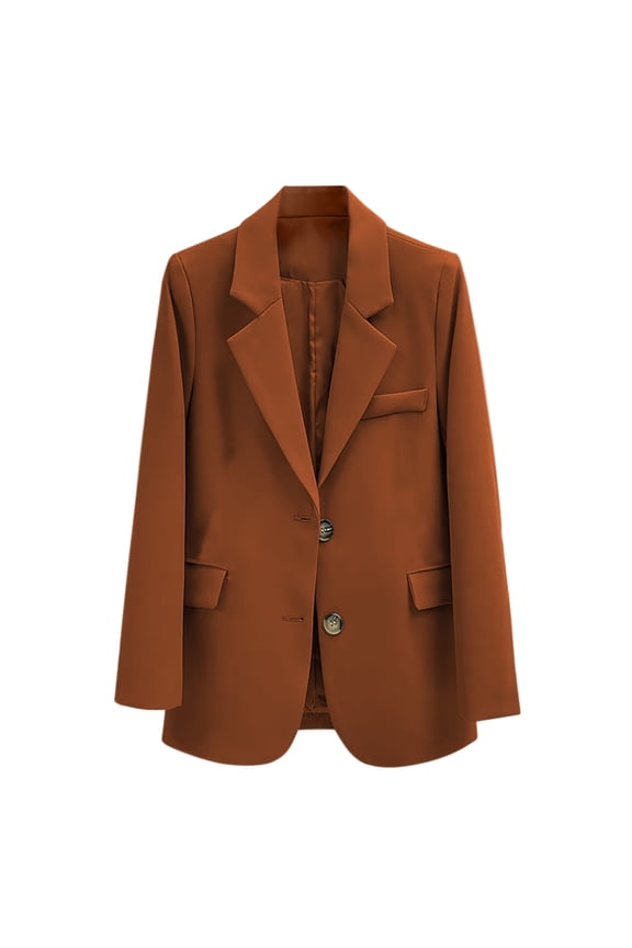 Women's 2025 Spring Fall Long Blazer Jackets Long Sleeve Lapel Pockets Loose Fit Work Casual Blazers Outerwear