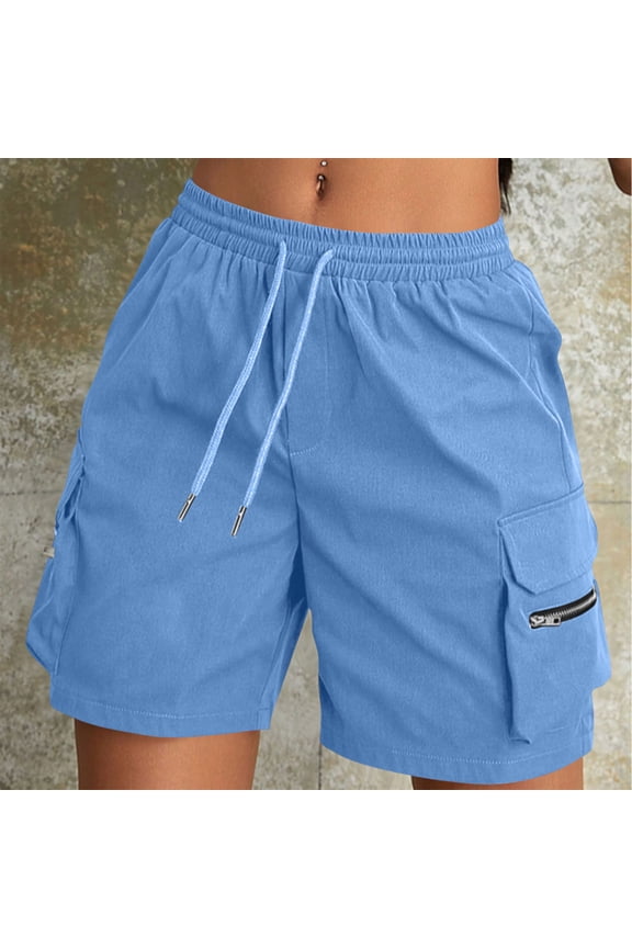 Women's Athletic Shorts Lightweight Summer Quick Dry Cargo Shorts for Outdoor Hiking Running with Zipper Pockets
