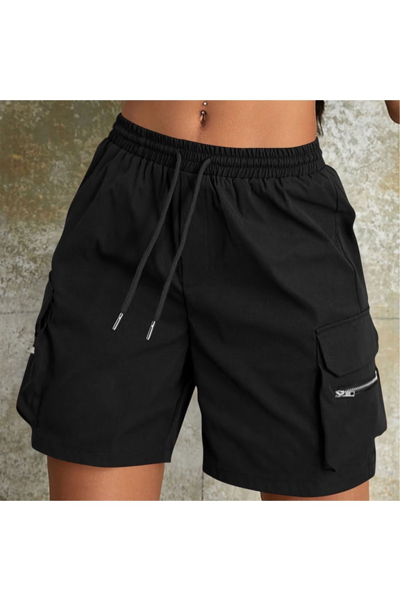 Women's Athletic Shorts Lightweight Summer Quick Dry Cargo Shorts for Outdoor Hiking Running with Zipper Pockets