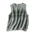 thumbnail image 1 of Abomasnow Women's Boho Tank Tops Casual Summer Sleeveless Crew Neck T Shirts Comfy Lightweight Quick Dry Loose Fit Basic Tees Trendy Blouse Side Split Shirts, 1 of 2