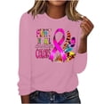 thumbnail image 1 of Cxenplz Women's Breast Cancer Awareness T-Shirts Cute Pink Ribbon Graphic Print Tees Tops Fall Casual Long Sleeve Crew Neck Dressy Shirts, 1 of 4