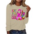 thumbnail image 1 of Cxenplz Women's Breast Cancer Awareness T-Shirts Cute Pink Ribbon Graphic Print Tees Tops Fall Casual Long Sleeve Crew Neck Dressy Shirts, 1 of 4