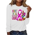 thumbnail image 1 of Cxenplz Women's Breast Cancer Awareness T-Shirts Cute Pink Ribbon Graphic Print Tees Tops Fall Casual Long Sleeve Crew Neck Dressy Shirts, 1 of 4