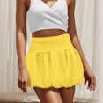 thumbnail image 1 of Abomasnow Women's Bubble Mini Skirts High Waisted Tummy Control Flared Short Skirts Lightweight Y2K Ruffle Hem Bubble Skorts, 1 of 5