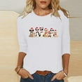 thumbnail image 1 of Abomasnow Women's Christmas Shirts Ugly Xmas Dog Graphic Pullovet Tops Christmas Holiday 3/4 Sleeve Crewneck T-Shirts for Family, 1 of 5