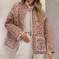 thumbnail image 1 of Abomasnow Women's Cropped Puffer Quilted Jacket Vintage Floral Print Open Front Cardigan Coats Lightweight Stand Collar Warm Short Jacket Outwear, 1 of 8