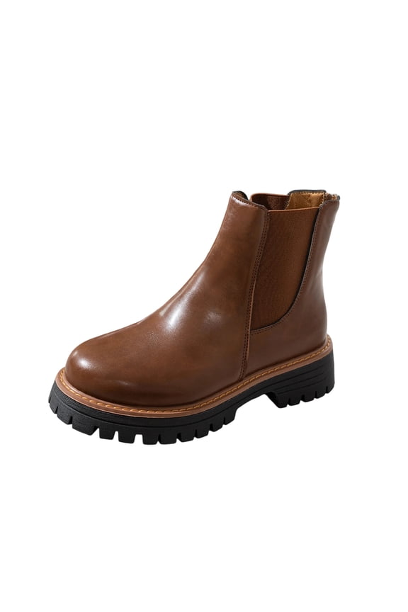 Women's Elastic Side Panel Chelsea Ankle Boots with Sole for Casual Daily Wear