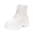 thumbnail image 1 of Abomasnow Women's Fashion Casual Versatile Cool And Stylish Winter Thick-Soled Round Toe Mid-Heel Lace-Up Short Boots, 1 of 9