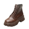 thumbnail image 1 of Abomasnow Women's Fashion Casual Versatile Cool And Stylish Winter Thick-Soled Round Toe Mid-Heel Lace-Up Short Boots, 1 of 4
