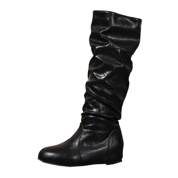 Abomasnow Women's Fashionable And Casual Versatile Cool And Stylish Winter Flat-Soled Long Boots And Knee-High Boots