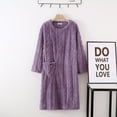 thumbnail image 1 of Abomasnow Women's Flannel Nightgown Fuzzy Fleece Cozy Plush Pajamas Casual Warm Winter Pullover Loungewear Sleepdress with Pocket on Clearance, 1 of 9