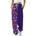 thumbnail image 1 of Abomasnow Women's Floral Graphic Sweatpants Casual Drawstring High Waisted Workout Yoga Jogger Pants with Pockets, 1 of 4