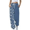 thumbnail image 1 of Abomasnow Women's Floral Graphic Sweatpants Casual Drawstring High Waisted Workout Yoga Jogger Pants with Pockets, 1 of 4