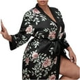 thumbnail image 1 of Abomasnow Women's Floral Long Satin Robes Plus Size Long Silk Robes Peacock Floral Kimonos Sleepwear Dressing Gown, 1 of 7