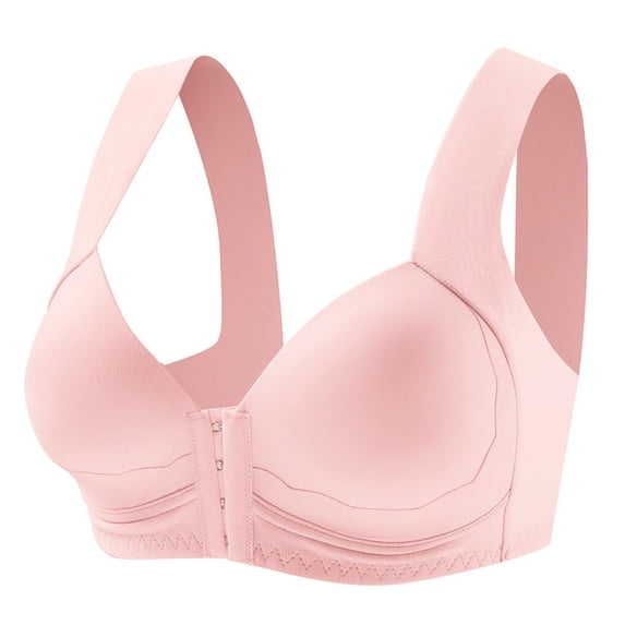Abomasnow Women's Front Closure Posture Bra Full Coverage Back Support Everyday Wireless Comfy Unpadded Cup S-2XL