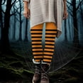 thumbnail image 1 of Abomasnow Women's Halloween Costumes Leggings High Waist Halloween Stripe Print Tights Ankle Length Footless Stretchy Leggings, 1 of 9