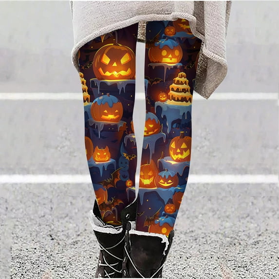 Abomasnow Women's Halloween Leggings Stretch Fashion Christmas Ankle Length Printed Leggings Casual Yoga Comfy Tights Butt Lifting Inseam Soft Tights Pants