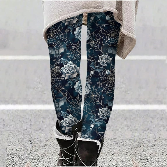Abomasnow Women's Halloween Leggings Stretch Fashion Christmas Ankle Length Printed Leggings Casual Yoga Comfy Tights Butt Lifting Inseam Soft Tights Pants