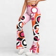 thumbnail image 1 of Abomasnow Women's High Waist Flare Pants Tummy Control Floral Print Bell Bottom High Stretch Yoga Pants for Workout Athletic Gym, 1 of 9