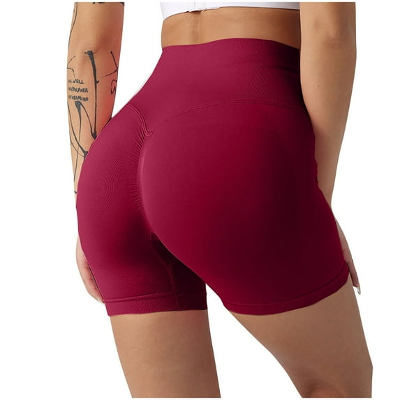 Abomasnow Women's High Waist Workout Shorts Butt Lifting Tummy Control Yoga Shorts Seamless Tights Gym Running Athletic Leggings