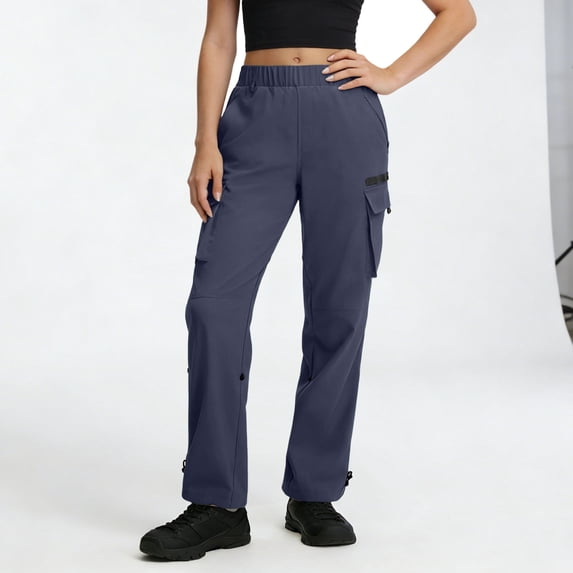 Abomasnow Women's Hiking Pants Quick Dry Lightweight Water Resistant Elastic Waist Cargo Pants for All Seasons