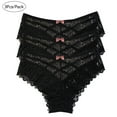 thumbnail image 1 of Abomasnow Women's Lace Bow Thongs T Back Low Waist Breathable Panties Sexy Seamless V-Shape Design Floral Lace Thongs 3 Pack on Clearance, 1 of 8