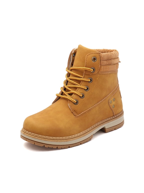 Women's Lace Up Ankle Boots with Knit Cuff for Outdoor Work and Daily Casual Wear