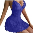 thumbnail image 1 of Abomasnow Women's Lingerie Deep V Neck Nightwear One Piece Sexy Chemise Nightgowns Lace Babydoll Mesh See Sheer Mini Dress Nighty on Clearance, 1 of 6