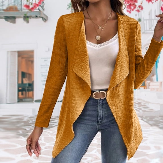 Abomasnow Women's Long Sleeve Cardigan Sweaters Plus Size Casual Loose Drape Cozy Open Front Knit Sweaters Fall Fashion Cardigan