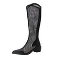 thumbnail image 1 of Abomasnow Women's Mesh Knee High Boots with Pointed Toe and Low Block Heel for Summer and Casual Wear, 1 of 8