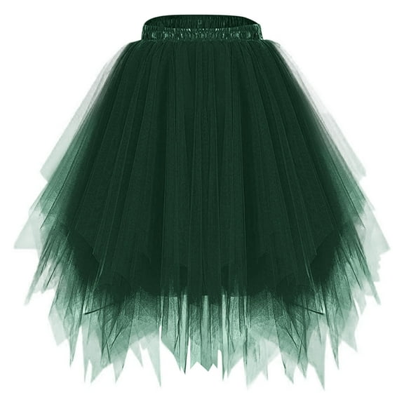 Abomasnow Women's Mini Tulle Skirt 1950s Vintage Adult Ballet Tutu Skater Skirt for Cosplay Party