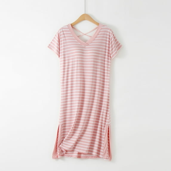 Abomasnow Women's Nightgown with Built in Shelf Bra Soft Cotton Sleepwear Comfy Short Sleeve Loungewear Loose Nightshirts Dress