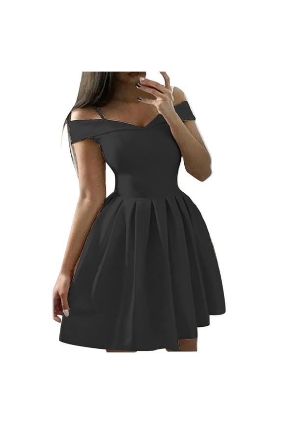 Women's Off The Shoulder Satin Homecoming Short Dresses A Line Cocktail Prom Party Gowns Dress