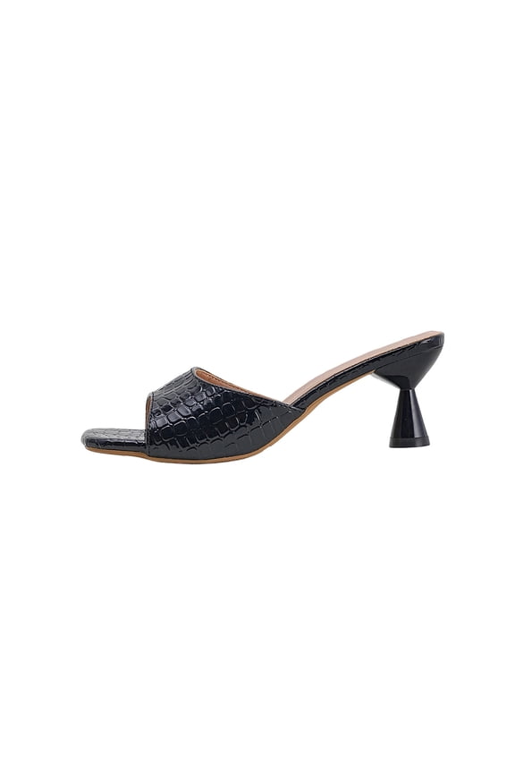 Women's Open Toe Stilettos Heel Slide Sandals Comfor Slingback Backless Slip On High Heel Dress Mules for Wedding Prom Party
