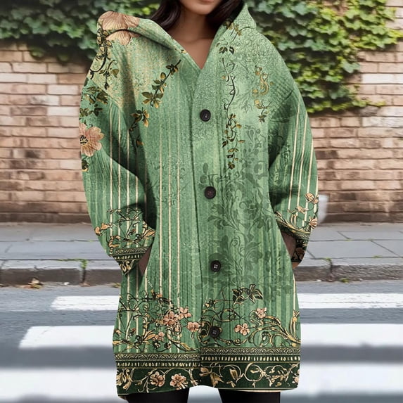 Abomasnow Women's Oversized Cardigan Sweaters Long Sleeve Cable Knit Hooded Cardigan Fall Button Down Open Front Outerwear Coat