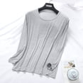 thumbnail image 1 of Abomasnow Women's Plus Size Crew Neck Long Sleeve Shirts Basic Loose Fit Layering Tops L-4XL, 1 of 7