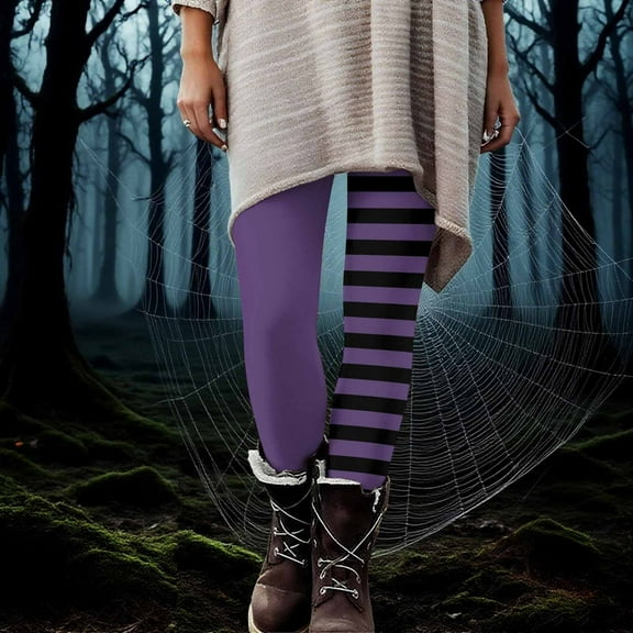 Abomasnow Women's Plus Size Halloween Costume Knee-Length Leggings High Waist Footless Stretchy Tights S-3XL