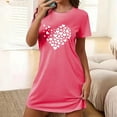 thumbnail image 1 of Abomasnow Women's Plus Size Nightgown Short Sleeve Crew Neck Pajama Shirts Heart Graphic Short Sleepwear, 1 of 5