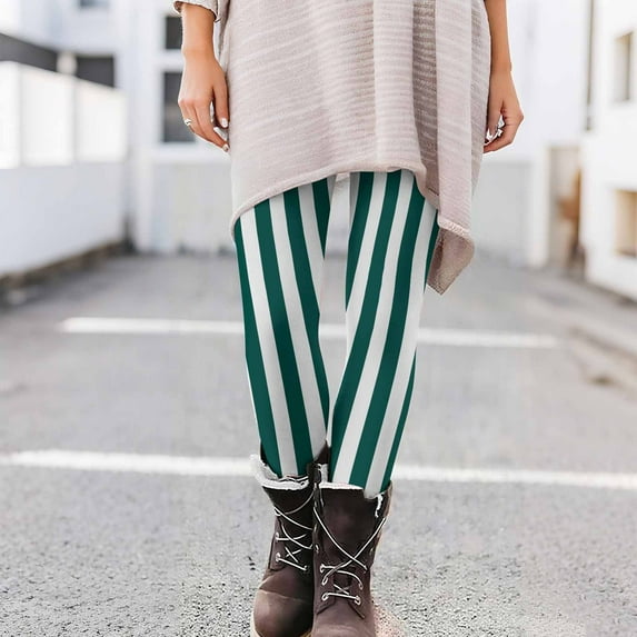 Abomasnow Women's Rainbow Striped Leggings Stretchy Workout Pants Ugly Christmas Leggings Halloween Party Cosplay Tights