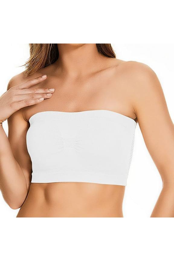Women's Seamless Bandeau Bra Tube Top Strapless Wireless Stretch Bralette S-5XL