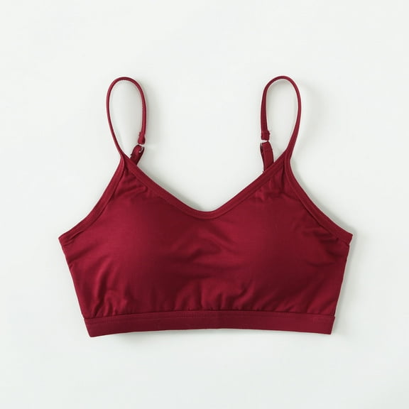 Abomasnow Women's Seamless Wireless Half Cami Unpadded Bra Tops for Layering with Spaghetti Straps M-XXL