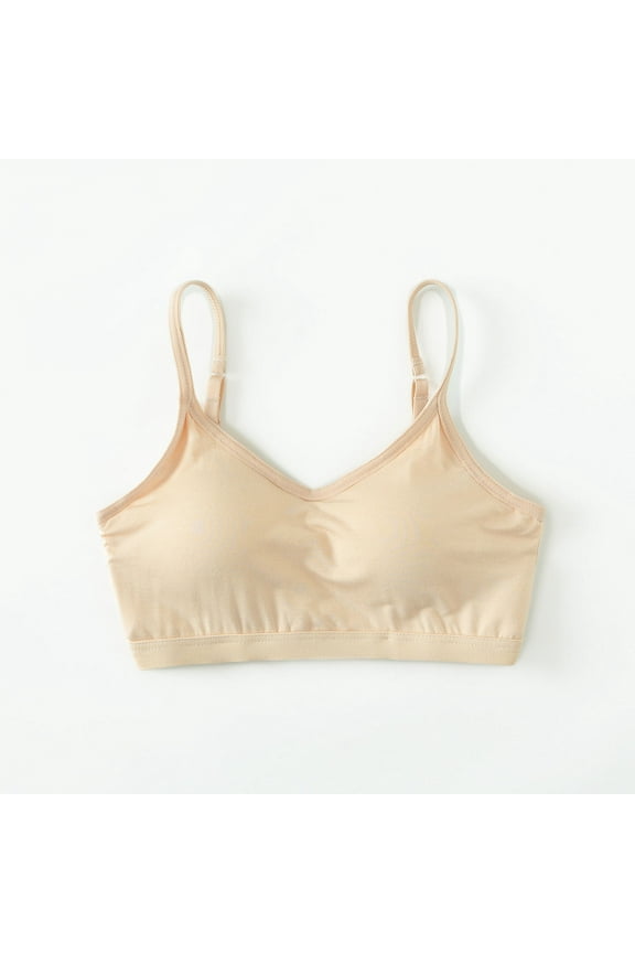 Women's Seamless Wireless Half Cami Unpadded Bra Tops for Layering with Spaghetti Straps M-XXL