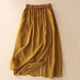 thumbnail image 1 of Abomasnow Women's Side Slit Midi Skirts Summer Drawstring Elastic Waist Cotton Linen Skirts Lightweight Flowy Vacation Beach Skorts, 1 of 8