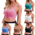 thumbnail image 1 of Abomasnow Women's Sports Bra Front Zip No Underwire Racerback Adjustable Straps Full Coverage Bras Casual Soft Running Yoga Gym Bras, 1 of 6