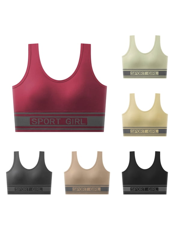 Women's Sports Bras Wide Straps Full Coverage Padded Bras Casual Soft Yoga Workout Running Gym T-Shirt Bras