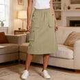 thumbnail image 1 of Abomasnow Women's Stretch Scrub Skirt with 5 Pockets Comfort Elastic Waist Durable Workwear Cargo Skirt S-2XL, 1 of 6