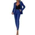 thumbnail image 1 of Abomasnow Women's Suiting 2 Piece Lady Formal Solid Jacket Outfit Business Office One Button Blazer Pant Slim Fit Suit Set for Work, 1 of 8